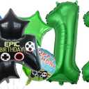 KUNGOON 11th Birthday Gamer Party Balloons,Video Game Controller Balloons for Boys,9pcs Game Themed 11th Birthday Party Decorations. (Black and Green)