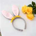 2 x 2PCS Bunny Costume Accessories Animal Rabbit Ear Headband Floral Pin Women Halloween Cosplay