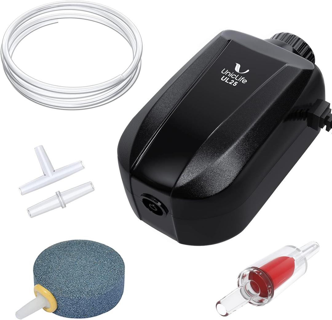 Uniclife Aquarium Air Pump Dual Outlet Fish Tank Aerator with Accessories for 5-200 Gallon Tank Uniclife Aquarium Air Pump Dual Outlet Fish Tank Aerator with Accessories for 5-200 Gallon Tank
