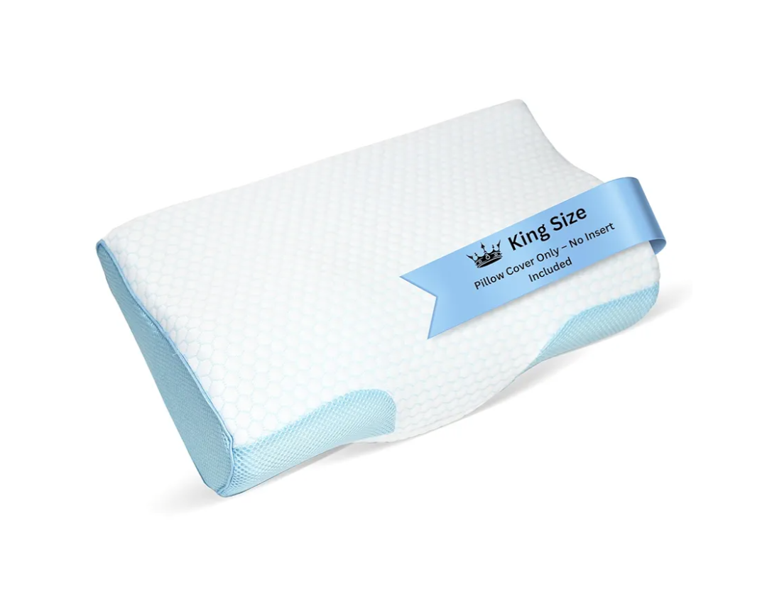 Derila King Size Cooling Pillowcase | Optimal Temperature Control for Your Memory Foam Pillow for Perfect Sleep. Quality Material White Pillowcase ensures Anti Snore Pillows