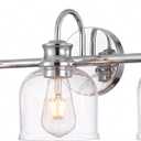 URSOLA 3 Lights 24" Bathroom Vanity Light Fixtures, Chrome Traditional Classic Vanity Light with Clear Glass, Bathroom Lighting Fixtures Over Mirror