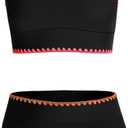 Tween Girl Swimsuits Little Kids Girls Summer Swim Bathing Suits Teen Fashion Two Piece Bikini Boho Hawaii Swimwear Beach Sets Traje Baño Niñas Size 14-15 Year Old Black