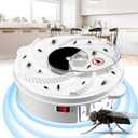 Qualirey Electric Fly Trap Fly Catcher Pest Device Gnat Flying Insect Trap Automatic Indoor Pest Traps Reject Control Catcher Repellents Tools for Patios Ranch (White,USB)