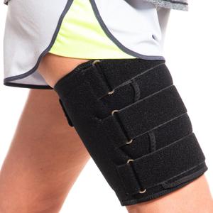 Hamstring Compression Sleeve Recovery Support  Non-Slip Groin Wrap for Adductor, Quad Strain, Pulled Hamstring - Thigh Brace for Men and Women (Black)