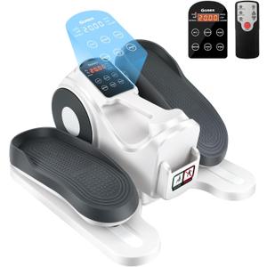 Gonex Under Desk Elliptical Exercise Machine, Leg Exerciser While Sitting for Seniors, 3-in-1 Mini Seated Pedal Exerciser as Seen on TV, 10 Resistance & Speed Levels, Manual/Auto with Remote (White)
