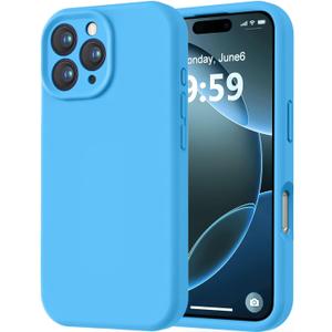 LOVE 3000 Designed for iPhone 16 Pro Case, Premium Silicone with [Soft Anti-Scratch Microfiber Lining] Shockproof Protective Phone Case for Men Women Girls 6.3", Blue