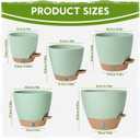 Self-Watering Pots for Indoor Plants with Visible Water Window,5/6/6.5/8/10 Inch Outdoor Flower Pots with Drainage Holes & Reservoir for Patio, Home Decor (Green)