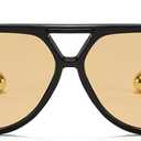 willochra Vintage Oversized Pilot Shield Sunglasses Women Luxury Trendy Sun Glasses For Ladies Big Frame Eyewear (C2)