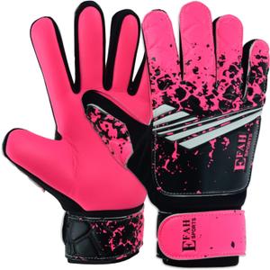 Soccer Goalkeeper Gloves for Kids Boys Children Youth Football Goalie Gloves with Strong Grips (Size 5 suitable for 9 to 12 years old, Pink)