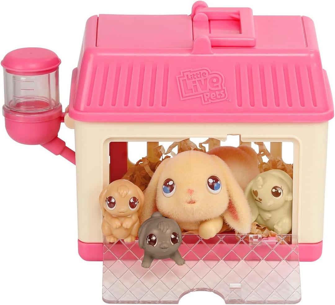 Little Live Pets Lil Baby Bunny Playset Pack, Mama Surprise Bunny Family Collection, Interactive Fold-Out Easter Baby Girl Gifts, Toy for Kids 5+