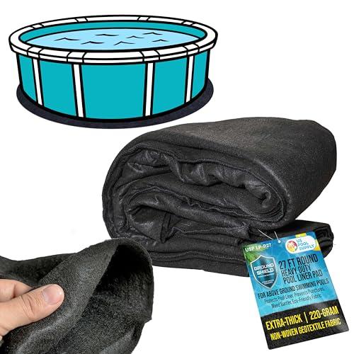 U.S. Pool Supply Ground Shield 27-Foot Round Heavy Duty Pool Liner Pad for Above Ground Swimming Pools - Protects Pool Liner, Prevents Punctures, Weed Barrier, Eco-Friendly Fabric - Extends Liner Life