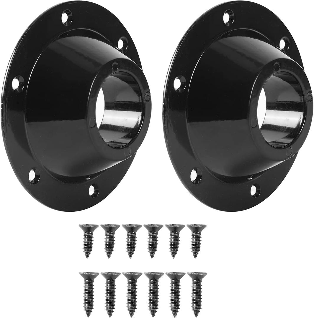 TonGass (2-Pack, Black Aluminum RV Table and Floor Mounting Base (Standard Size) with 12 Mounting Screws for Camper Trailer, RV Camper Metal Pedestal Table Base