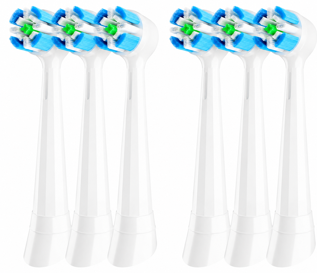6 Pcs Replacement Heads Compatible with Oral B iO Series Electric Toothbrush, Individually Wrapped, White