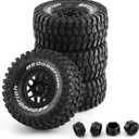 1/7 1/8 RC Short Course Truck Buggy Tires and Wheels 17mm Hex OD 135mm Off Road Tyres for 1:7 1:8 Scale RC Off-Road Truck Car HSP TRAXXAS UDR 85086-4 ARRMA Mojave YK4072 DF7 4PCS (Black)