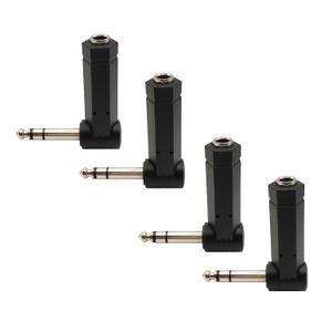 90 Degree 6.35mm Male to Female Stereo Audio Connector 1/4 inch Right Angle Guitar Cable Adapter for Guitar,Headphone,Speaker,Studio Equipment 4PCS