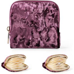 SEIUACN Travel Jewelry Case,Anti-Scratch&Portable Travel Organizer Pouch for Rings Bracelets Necklace Earrings,Small Jewelry Bag (Purple)
