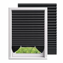 Temporary Shades Blackout Pleated Paper Blinds 35" W x 59" H Black 4PCS 