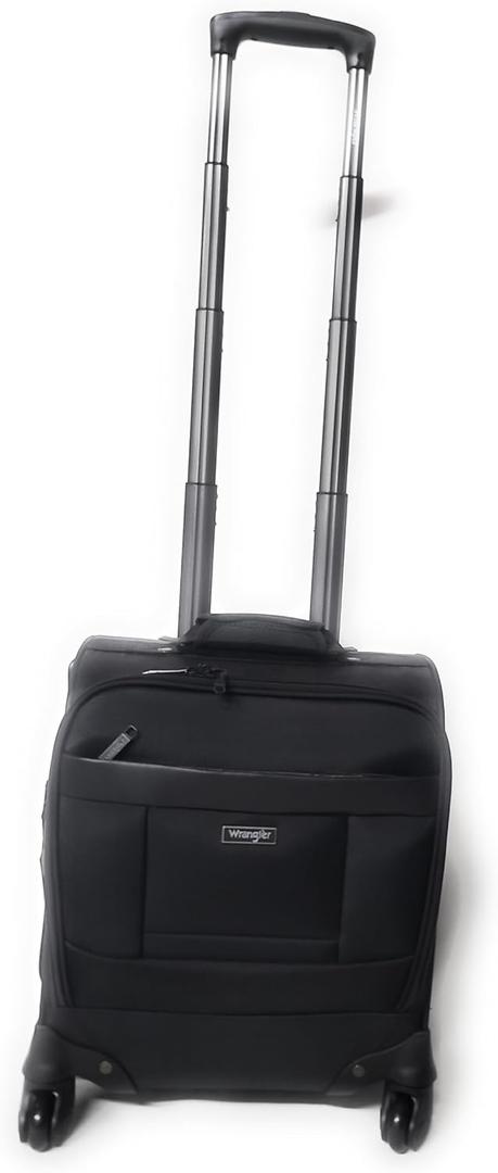 15" Underseat Spinner Carry-On, Laptop compartment, Built-in USB, Tall Vertical (Black)