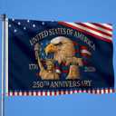 USA 250th Anniversary Flag Double Sided 3 x 5 ft Anniversary United States Semiquincentennial Grommet Independence Day 4th of July Patriot Outdoor Garden Banner(Liberty)