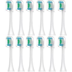 Replacement Brush Heads Sensitive Compatible with Philips Sonicare Toothbrush 1100 6500, Soft Toothbrush Heads for Sensitive Teeth Care, Standard, White - 12 Pack with Toothbrush Cover