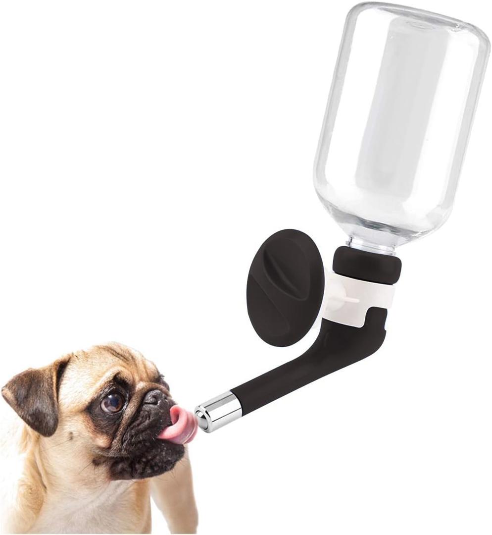 Andiker No-Drip Dog Water Dispenser Bottle-Dog Kennel Cage Water Dispenser Water Drinker Kettle for Pets can be Raised and Lowered Drinking Water Feeding Cage Water Bottle for Dogs (Black)