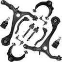 Front Suspension Kit Upper Lower Control Arms for Accord 2003-2007(2.4L Gas Engine), Acura TSX 2004-2008 with Ball Joints Tie Rod Ends Sway Bar Stabilizer Links (12PCS)
