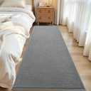 ISEAU 2x6 Soft Runner Rug for Hallway, Washable and Non-Slip, Grey