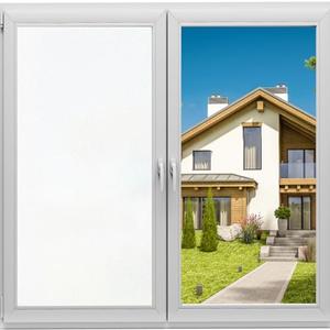 Coavas Window Privacy Film Frosted Window Glass Film Non-Adhesive Removable Bathroom Window Coverings Day and Night Privacy Heat UV Blocking Window Film for Home Office. White 45x118.1