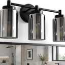 Combuh 3 Light Matte Black Bathroom Vanity Light Modern Glam Wall Sconce