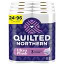 Quilted Northern Ultra Plush Toilet Paper, 24 Mega Rolls = 96 Regular Rolls, 3X Thicker*, 3 Ply Soft Toilet Tissue (255 sheet (Pack of 24))