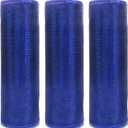 3 Rolls Navy Blue Poly Burlap Deco Mesh Ribbon for Wreath Crafts, 10 Inch x 30FT Per Roll Decorative Mesh Ribbon Wrapping Ribbon Rolls for Christmas Tree Patriotic Wreath DIY Crafts Making