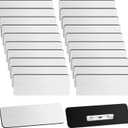 Breling 100 Pieces Name Tags with Pins 1 x 3 Inches Blank Name Tags Reusable ID Badge Holders with Clip for Office Workers Students Employee Custom(Silver and Black)