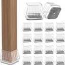 24PCS Square Chair Leg Floor Protectors for Hardwood Floors, Thicken Rubber Chair Leg Cap Covers, Non Slip Furniture Leg Pads to Protect Wood Tile Floors from Scratches and Reduce Noise (Square L(Fit:1.18''-1.57''), Clear Grey)