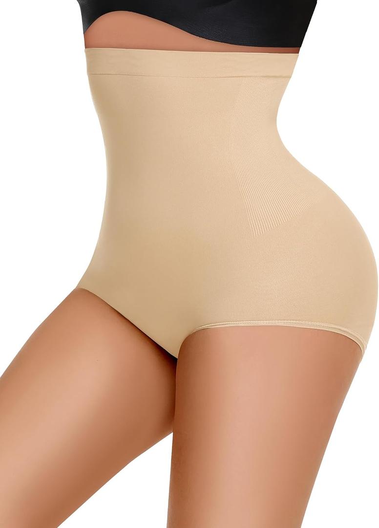 Niceuare Tummy Control Shapewear for Women Seamless High Waisted Slimming Body Shaper Panties Shapewear Shorts Under Dress, Nude, Large