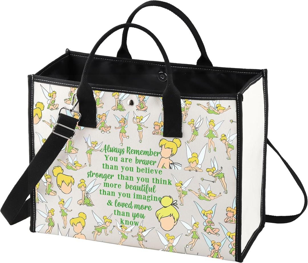 LEVLO Fairy Tale Cosmetic Make Up Bag Pixie Fans Inspired Gift You Are Braver Stronger Smarter Than You Think Makeup Zipper Pouch Bag For Women Girls (Always Tinker LT)