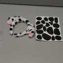 Halloween Dalmatian Costume Set Puppy Dog Ear Headband and Tail Velvet Choker Stickers for 100 Days of School Dress Up, Style 1