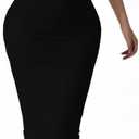 Women's Bodycon Maxi Dress Short Sleeve Round Neck Casual Long Dress Sexy Night Out Party Dresses-Black-M