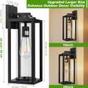 FILIYANO 20inch Dusk to Dawn Outdoor Wall Light Fixtures - 2 Packs Large Exterior Waterproof Lighting, Modern Porch Sconces Wall Mounted Lighting, Industrial Black Outside Lantern for Front Door