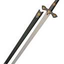 SZCO Knights Templar Sword Replica 33" Medieval Crusader Sword with Scabbard Stainless Steel Blade, Pewter & Gold Handle Decorative Collectible for Display, Cosplay, LARP