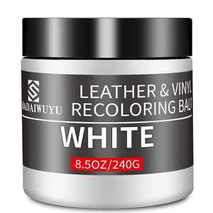 Leather Recoloring Balm,8.5oz Leather Color Restorer,White Leather Repair kit for Furniture and Car Interior,Leather Couch Scratch Repair,Leather Dye Paint for Faded,Cracked and Damaged Leather