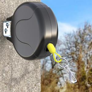 30FT Wall Mount Retractable Dog Tie Out Cable - 180 Swivel & 360 Tangle-Free Design, Perfect for Yard, Picnics & Camping Heavy Duty Steel Cable for Small to Large Dogs (TP-001)
