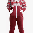 Unisex Adult Onesie One-Piece Pajama Jumpsuits Long Sleeve Playsuit with Hood, Non Footed Pajama for Men & Women Size S