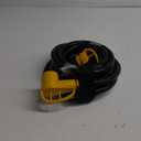 50 Amp RV/EV Extension Cord 25 FT Outdoor with Grip Handle, Flexible Heavy Duty 6/3+8/1 Gauge STW 4 Prong RV Power Cord Waterproof, NEMA 14-50P to 14-50R, Black-Yellow, ETL Listed