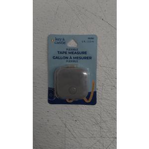 Key & Castle Retractable Push Button Square Measuring Tape Gray 5'