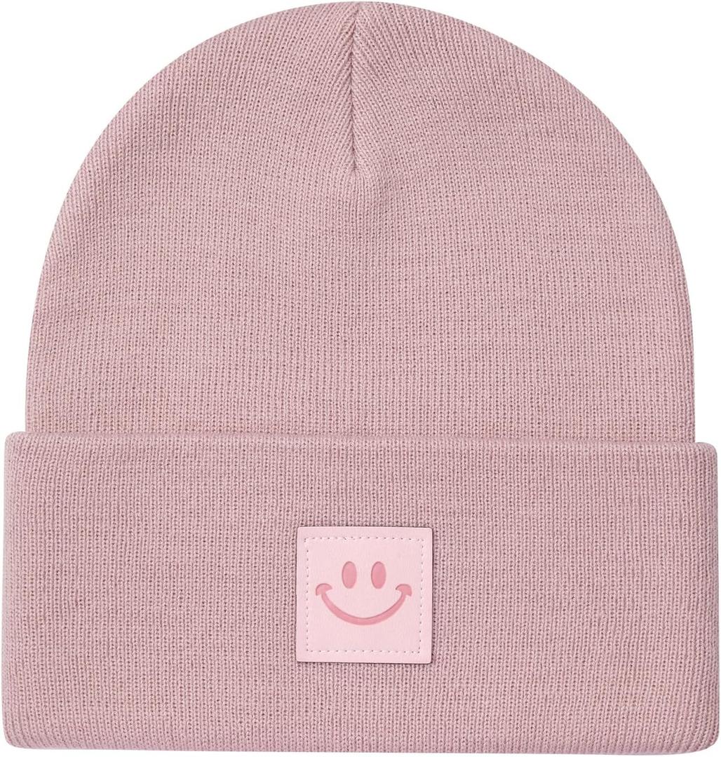 MaxNova Classic Beanie Hat for Men Women (One Size, Baby Pink)