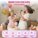 Kinglucky Mini Karaoke Machine for Kids, Top Birthday Gift Pick for Girls Ages 3, 4, 5, 6, 7, 8, 9, 10, 11, 12 Years Old, Kids' Personal Video Players Accessories with 2 Mics Singing Present Toy, Pink