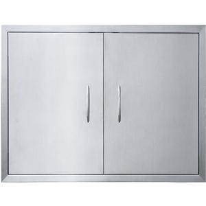 JIE JIN 30" W X 21" H Outdoor Kitchen Doors Double Doors Thickened 304 Brushed Stainless Steel BBQ Access Door BBQ Island Doors Outdoor Kitchen Accessories Door for Outdoor Kitchen BBQ Island