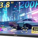 23.8" Large Portable Monitor 200Hz FHD 1080P IPS Freesync External Computer Display with USB C HDMI, Built in Speakers and Stand Portable Gaming Monitor for Laptop Phone PC Mac PS4 Xbox