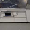 SELEAD Desktop Glass Whiteboard with Wireless Charger Station & Built-in Mirror, Dry Erase Board Computer Pad Keyboard Stand with Organizer for Home, School, Office Desk Accessories, White