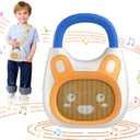 alilo Pocket Bunny Portable Kids Music Player, Musical Toys for Toddlers 1-3-5, Preloaded 120+ Stories/Music/Lullabies/White Noise,High Fidelity Sound Travel Bluetooth Speaker (with Strap and Ring)